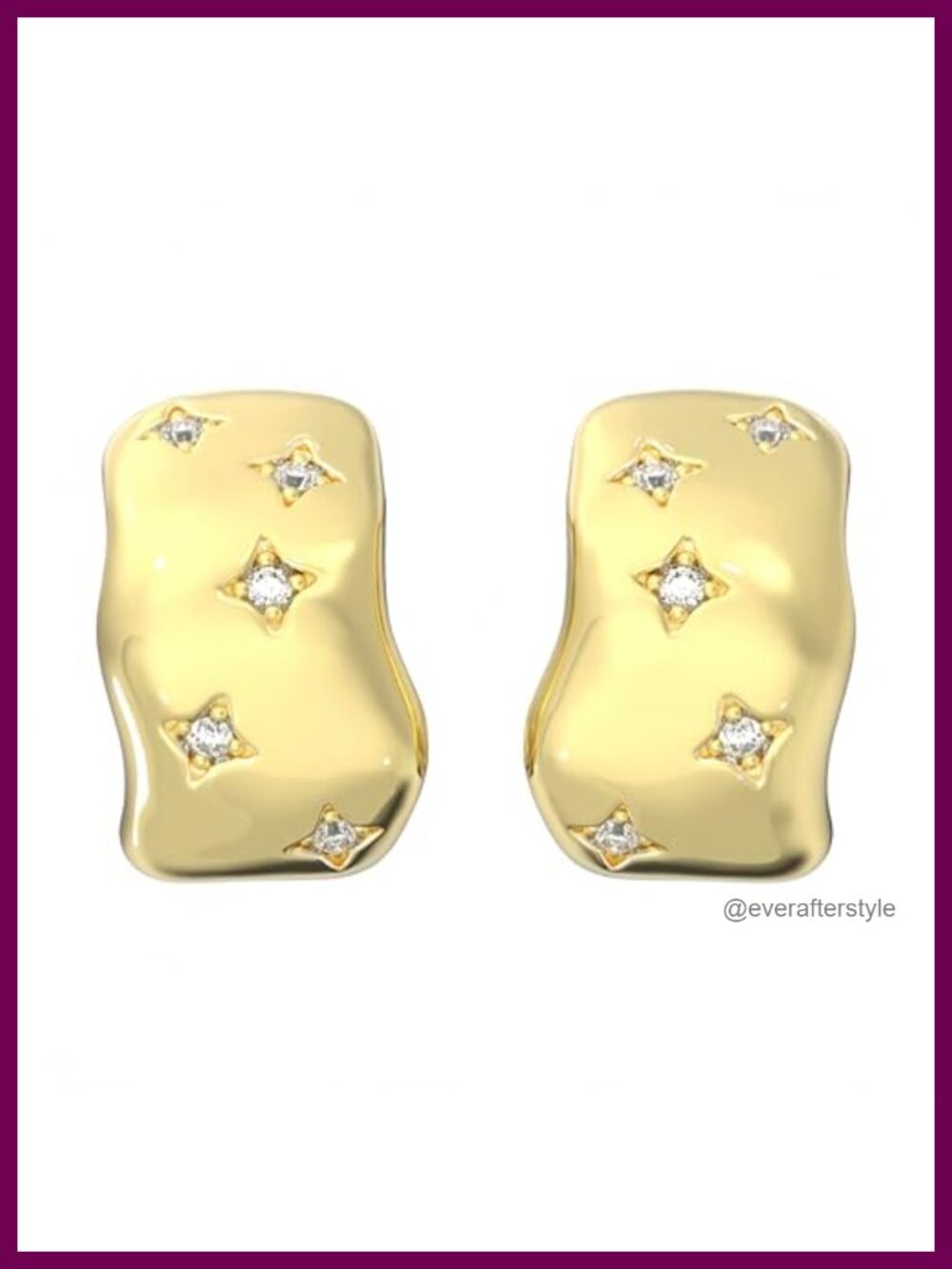 14K Yellow Gold-Plated Cubic Zirconia Cross Star Hoop Earrings